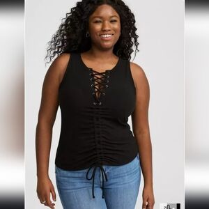 28. Torrid 6x Or 30 Black Lace-Up Women's Top New With Tags